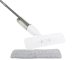 Flat mop with spray, rotating, 3 microfiber pads, white