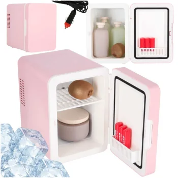 Electric Portable Mini Fridge, 4L (Cooling / Heating), Pink