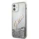 Apple iPhone 12 Pro Max 6.7\'\' Guess Glitter Vintage Script Case Cover (GUHCP12LGLVSSI), Silver