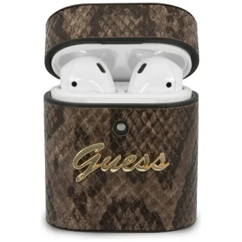 Guess Python Collection dėklas Apple AirPods 1 / 2 GUACA2PUSNSMLBR, rudas