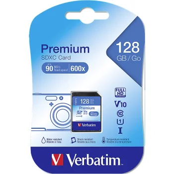 Verbatim 44025 SDXC Memory Card 128GB Class 10 UHS-I U1
