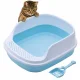 Open Cat Litter Box with Frame and Scoop, Blue (48 x 38 x 19 cm)