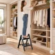 ModernHome 2-Step Folding Steel Ladder with Lock, Black