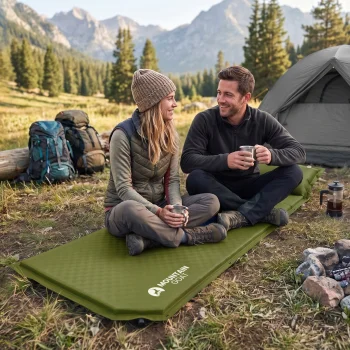 Self-Inflating Camping Mat with Pillow Mountain Goat, 188x65x3.5 cm, Olive