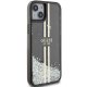 Apple iPhone 15 6.1\'\' Guess Liquid Glitter Gold Stripes Case Cover, Black
