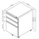 Maclean MC-850 Metal Under-Desk Cabinet with Lock, Black