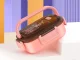 Pink Lunch Box with 3 Compartments and Cutlery