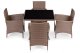 MultiGarden Rattan Garden Furniture Set 4 Chairs and Table, Light Brown