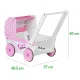 ECOTOYS Wooden Doll Pram and Walker with Canopy