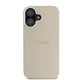 Guess iPhone 16 Case Grained Ring MagSafe, Beige