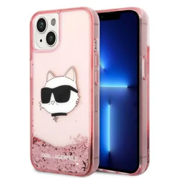 Karl Lagerfeld Glitter Choupette Head Case for iPhone 14 Plus / 15 Plus - Pink