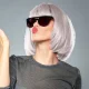 Short Grey Wig with Bangs for Parties and Carnival