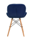 4Rico QS-186 Scandinavian Style Dining Room Chair, Navy Blue Velvet