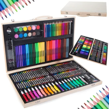 Art Painting and Drawing Set in Wooden Case (180 Pieces)