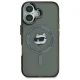 Karl Lagerfeld iPhone 16 Case IML Metal Choupette Head MagSafe, Black