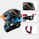 Rockbros TT-32SOBL-S Children\'s Bicycle Helmet with Removable Chinbar, S, Black/Orange