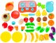 Kids Toy Dishes and Basket with Cutting Fruits and Vegetables