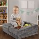 Bērnu moduļu rotaļu dīvāns ECOTOYS, 4 mīksti spilveni, pelēks