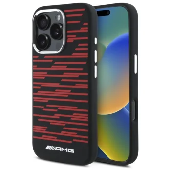Mercedes AMG Case for iPhone 16 Pro Max Silicone Graphics MagSafe, Black