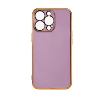 Dėklas Xiaomi Redmi Note 11 Lighting Color Case su auksiniu rėmeliu, violetinis