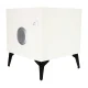 Smart Bedside Table with Fingerprint Lock and Wireless Charging, Ecru