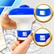 Floating pool chlorine dispenser with adjustable flow, blue white
