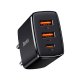 Baseus Compact 2xUSB + Type C Portable Wall Charger Adapter 30W, Black