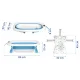 Ricokids RK-287 Foldable Baby Bath with Thermometer and Cushion, White/Blue