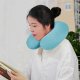 Blue memory travel pillow