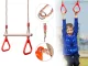 Wooden Gymnastic Trapeze Swing for Kids with Handles Red