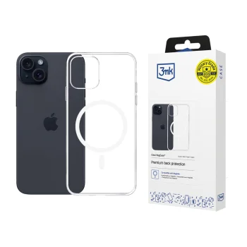 3mk Clear MagCase dėklas Apple iPhone 15 Plus su MagSafe, skaidrus