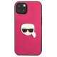 Karl Lagerfeld iPhone 13 mini Case Leather Ikonik Karl\'s Head, Pink