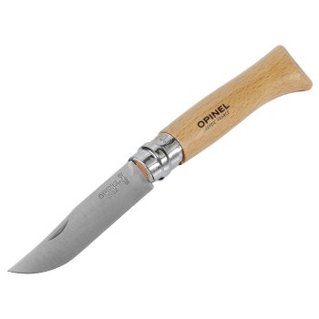 Opinel No. 08 saliekamais nazis ar nerūsējošā tērauda asmeni un maksti
