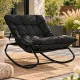 Garden Rocking Chair MultiGarden with Cushion, Black