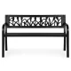 MultiGarden Garden Bench with Decorative Backrest, 120x50 cm, Black