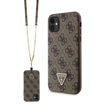 Guess iPhone 11 / XR Case Crossbody 4G Metal Logo, Brown
