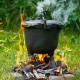Cast Iron Campfire Cauldron 15L Dutch Oven MultiGarden, black