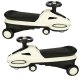 Wiggle Car Ride-On Toy with Light-Up LED Wheels and Music, 74 cm, Beige and Black