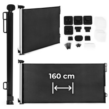 ECOTOYS Retractable Baby Gate Extra Wide up to 63" for Stairs and Doorways, Black