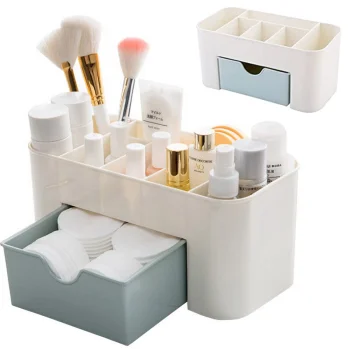 Cosmetics and Jewelry Organizer with Drawer, Grey