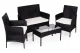 MultiGarden Outdoor Furniture Set, 4-Seater, Black