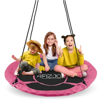 4FIZJO Children's Garden Nest Swing 120 cm, Pink