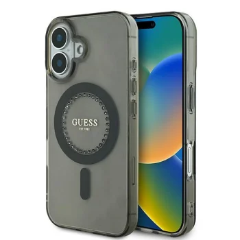 Guess iPhone 16 Plus Case IML Rhinestones MagSafe, Black