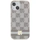 DKNY iPhone 15 Plus Case IML Checkered Mono Pattern MagSafe, Beige