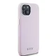 DKNY iPhone 15 Case Silicone Horizontal Metal Logo MagSafe, Pink