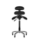 High Beauty and Hairdressing Stool AM-880 with Backrest, Black
