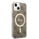 Apple iPhone 14 Plus 6.7\" Guess 4G Print MagSafe Case Cover (GUBPP14MH4EACSW) + Charger, Brown