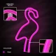 Flamingo LED Neon Sign for Wall Decor, USB or Battery Powered Light, Pink