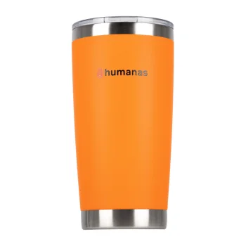 Termopuodelis Humanas Fluo 600 ml, oranžinis