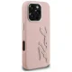 Karl Lagerfeld FW Grained Signature Logo Case for iPhone 16 Pro Max, Pink